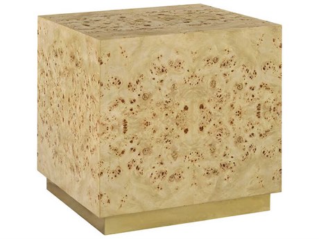Oliver Home Cube Square Wood Natural Burl End Table