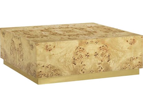 Oliver Home Anaheim Square Wood Natural Burl Coffee Table