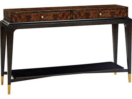 Oliver Home Lafayette Rectangular Wood Walnut Burl Console Table
