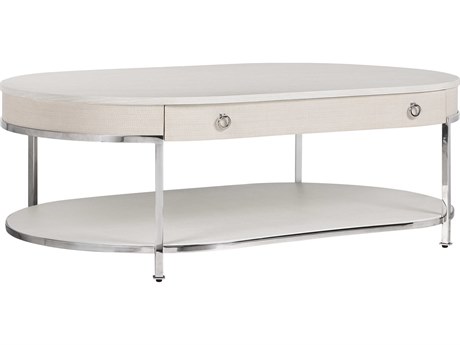 Oliver Home Bay Habor Oval Wood Shell Coffee Table