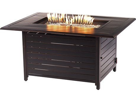 Oakland Living Rectangular Aluminum Propane Outdoor Patio Fire Pit Table