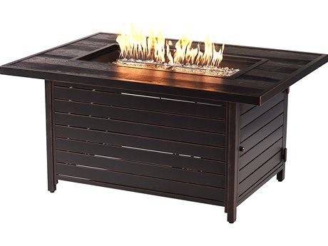 Oakland Living Rectangular Aluminum Propane Outdoor Fire Pit Table