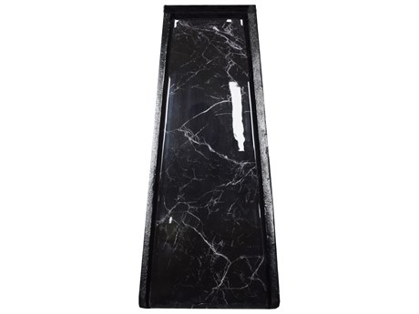 Oakland Living Black Faux Marble Cast Aluminum Downspout Gutter 24'' Splash Block