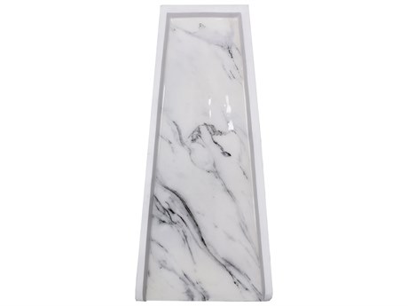 Oakland Living White Faux Marble Cast Aluminum Downspout Gutter 24'' Splash Block