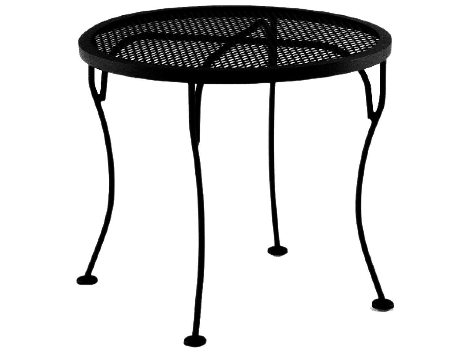 OW Lee Mesh Wrought Iron 24 Round End Table 24MST