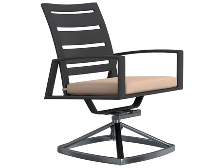 OW Lee Arc Aluminum Swivel Rocker Dining Arm Chair