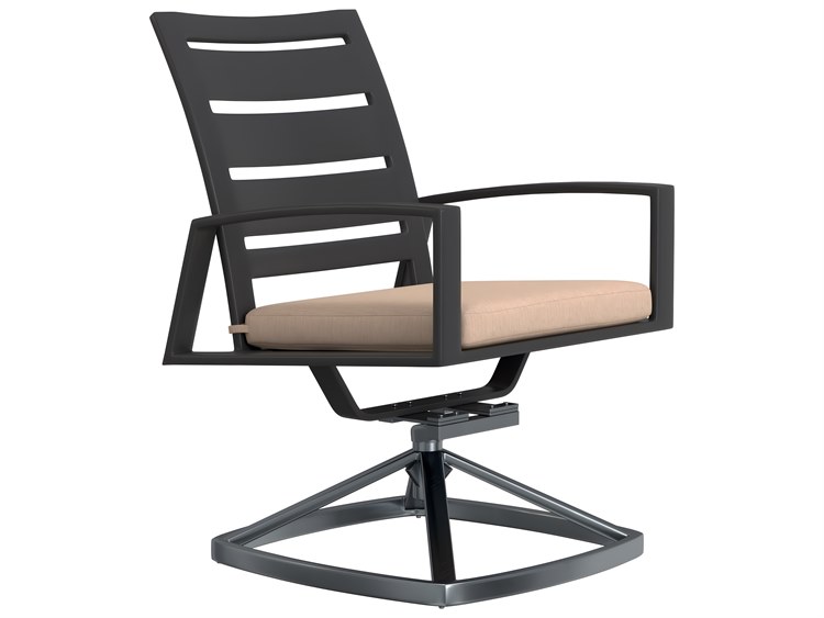 OW Lee Arc Aluminum Swivel Rocker Dining Arm Chair