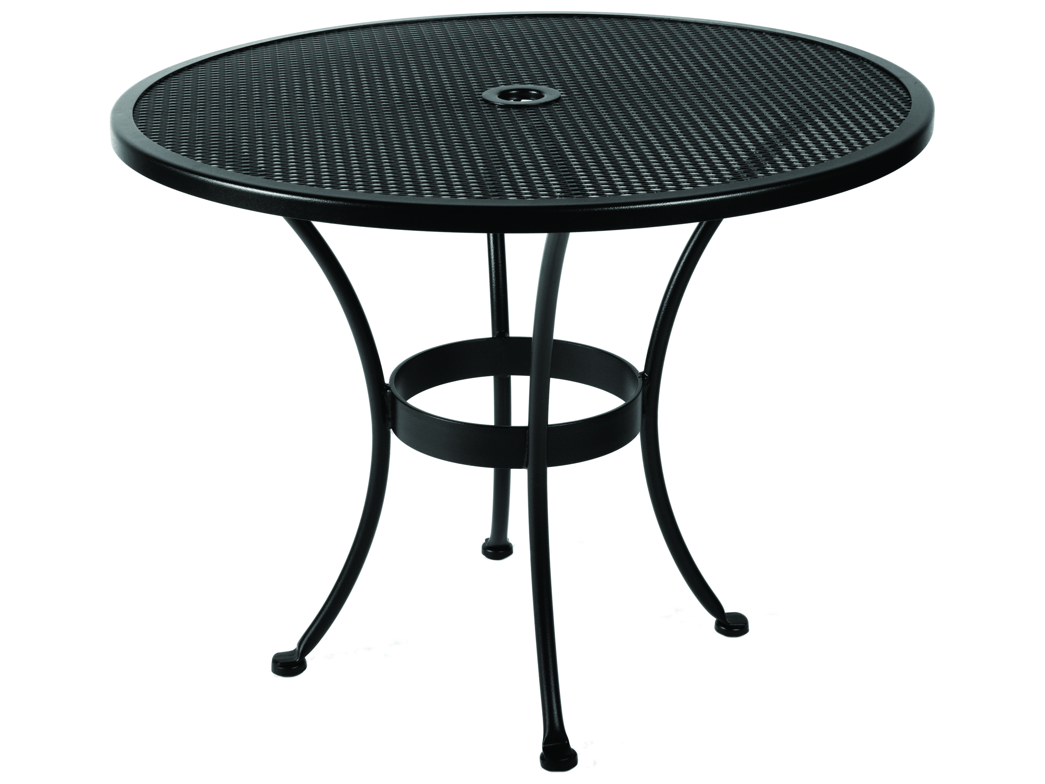 OW Lee Micro Mesh Wrought Iron 36'' Wide Round Dining Table with