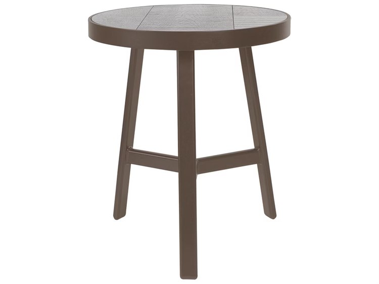 OW Lee Malin Aluminum Round End Table with Porcelain Top