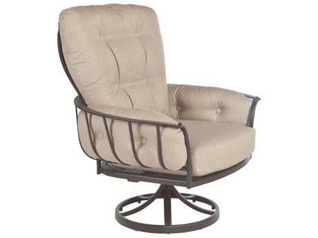 OW Lee Monterra Wrought Iron Mini Swivel Rocker Dining Arm Chair