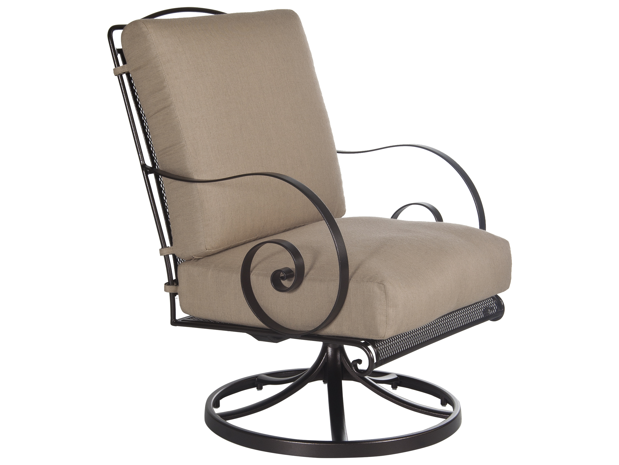 OW Lee Avalon Wrought Iron Swivel Rocker Lounge Chair | 4355-SR