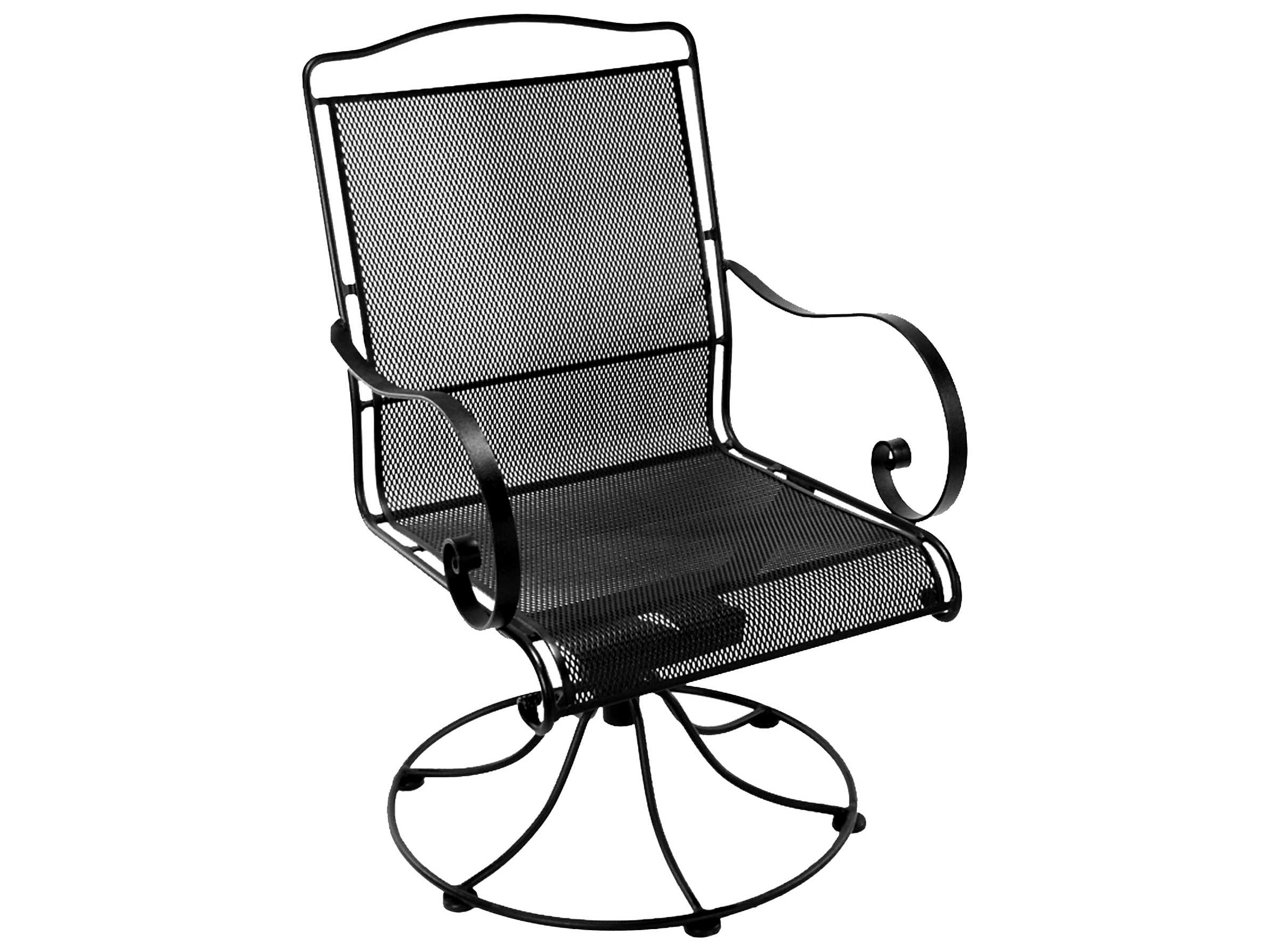 OW Lee Avalon Wrought Iron Swivel Rocker Dining Chair | 4374-SR