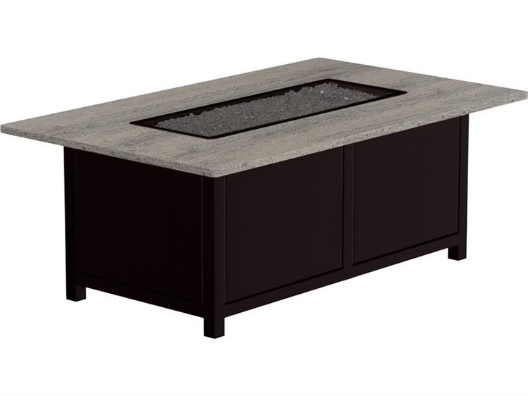 OW Lee Casual Fireside Phoenix Steel Rectangular Occasional Height Fire Pit Table