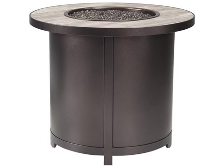 OW Lee Casual Fireside Elba Aluminum Round Chat Height Fire Pit Table