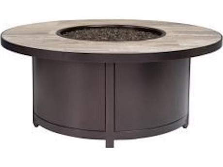 OW Lee Casual Fireside Elba Aluminum Round Occasional Height Fire Pit Table