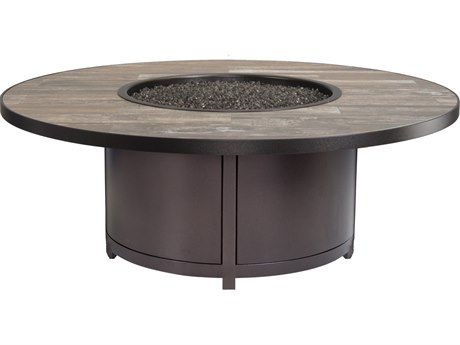 OW Lee Casual Fireside Elba Aluminum 54'' Round Occasional Height Fire Pit Table
