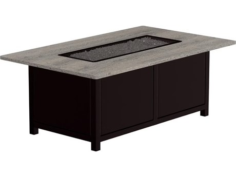 OW Lee Casual Fireside Volante Aluminum Rectangular Occasional Height Fire Pit Table