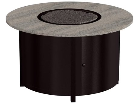 OW Lee Casual Fireside Volante Aluminum Round Chat Height Fire Pit Table