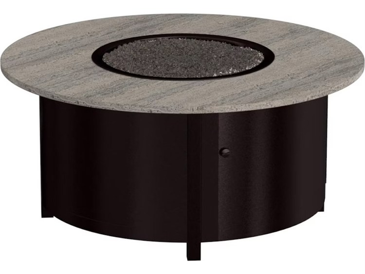 OW Lee Casual Fireside Volante Aluminum Round Occasional Height Fire Pit Table