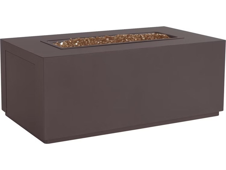 Ow Lee Casual Fireside Forma Aluminum Rectangular Occasional Height Fire Pit Table