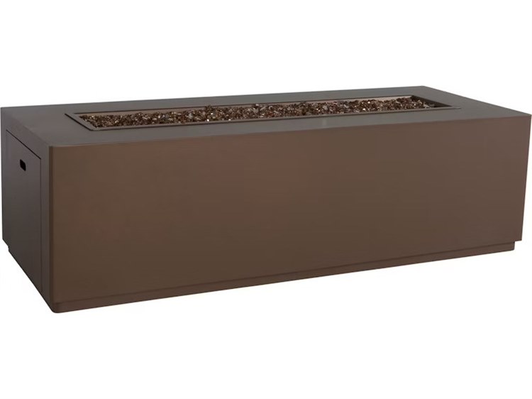 Ow Lee Casual Fireside Forma Aluminum Rectangular Occasional Height Fire Pit Table