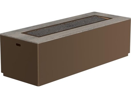 OW Lee Casual Fireside Moda Aluminum Rectangular Occasional Height Fire Pit Table