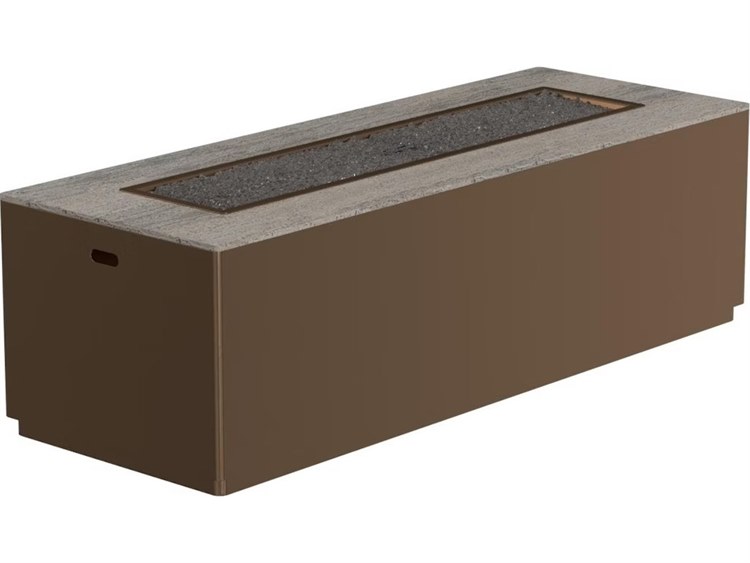 OW Lee Casual Fireside Moda Aluminum Rectangular Occasional Height Fire Pit Table