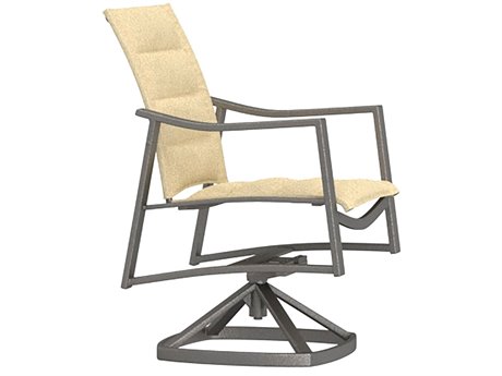 OW Lee Avana Sling Aluminum Swivel Rocker Dining Arm Chair
