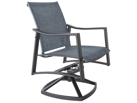 OW Lee Avana Sling Aluminum Swivel Rocker Dining Chair
