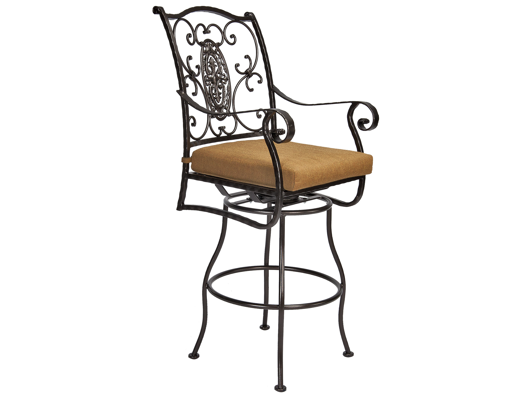 Ow Lee San Cristobal Wrought Iron, Wrought Iron Swivel Bar Stool Chairs