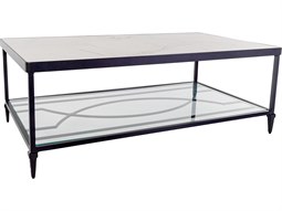 OW Lee Kensington Aluminum 50''W x 28''D Rectangular Occasional Table with Shelf