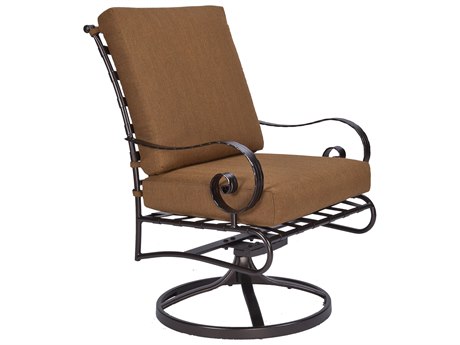 OW Lee Classico-Wide Arms Wrought Iron Club Dining Swivel Rocker