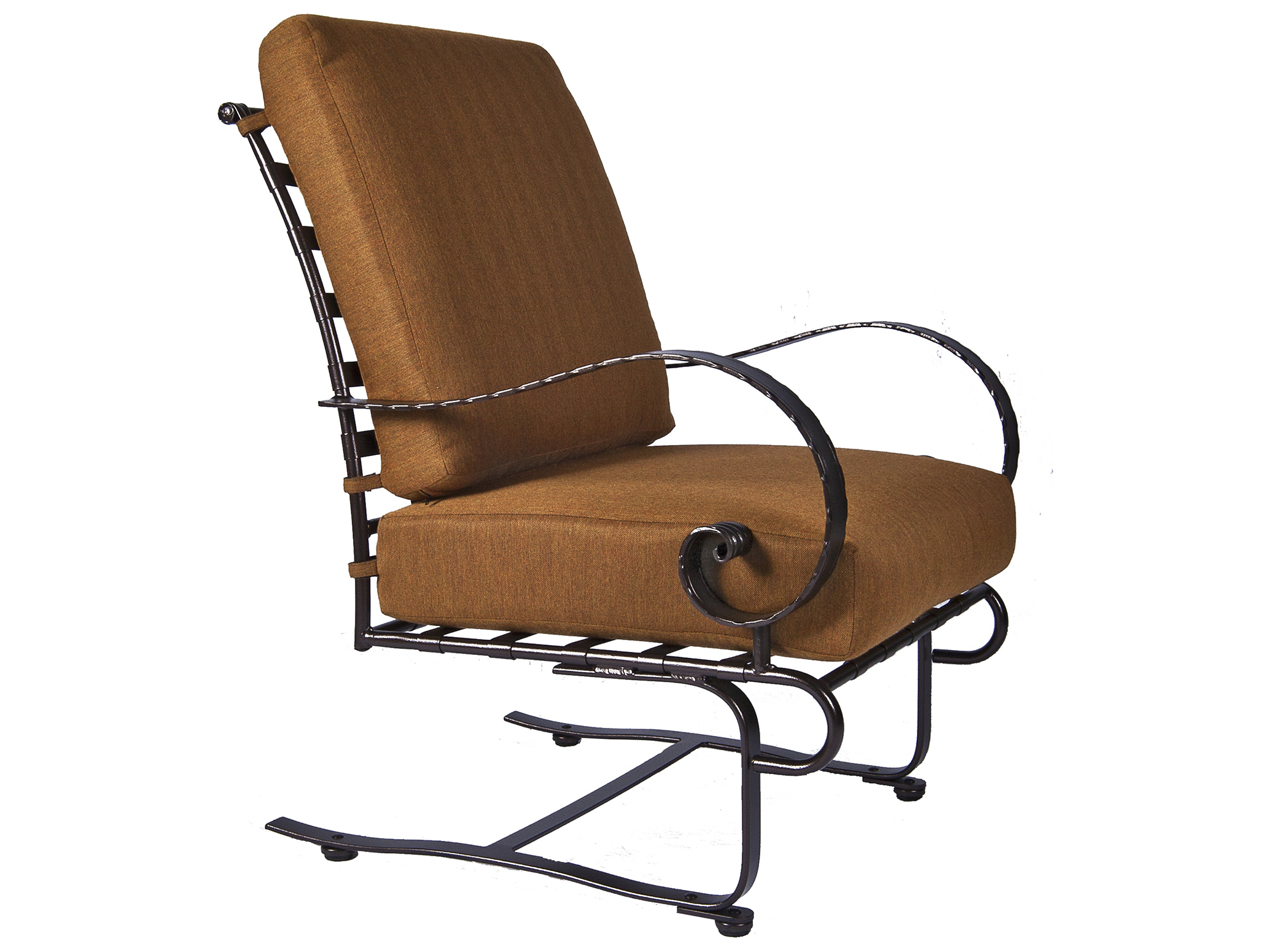 OW Lee Classico Wide Arms Wrought Iron Spring Base Lounge Chair | OW956SBW