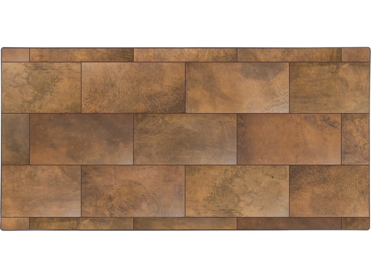 OW Lee City Porcelain Rectangular Table Top with Aluminum Rim