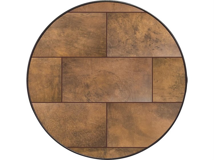 OW Lee City Porcelain Round Table Top with Aluminum Rim