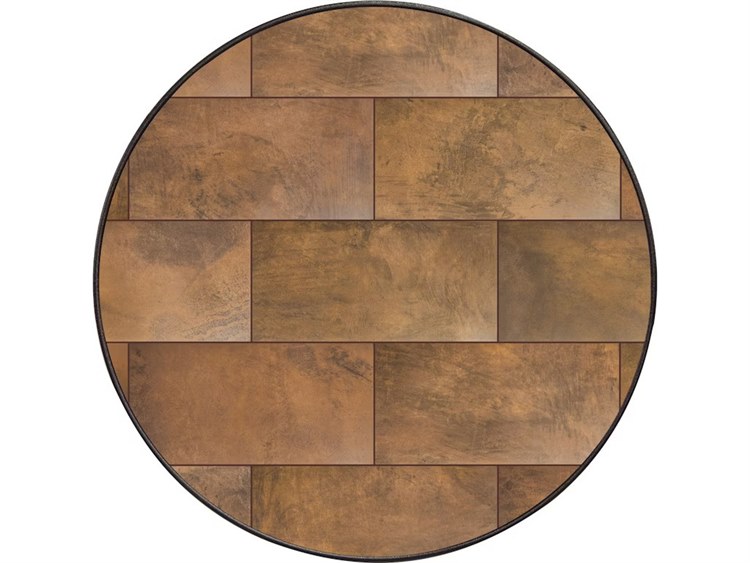 OW Lee City Porcelain Round Table Top with Aluminum Rim
