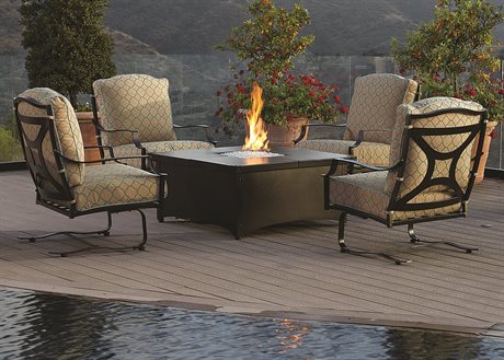 Ow Lee Madison Aluminum Fire Pit Lounge Set Mdisonfrptlngset