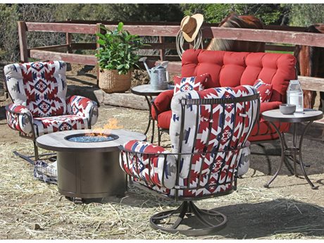 Ow Lee Mini Monterra Pendleton Wrought Iron Fire Pit Lounge Set