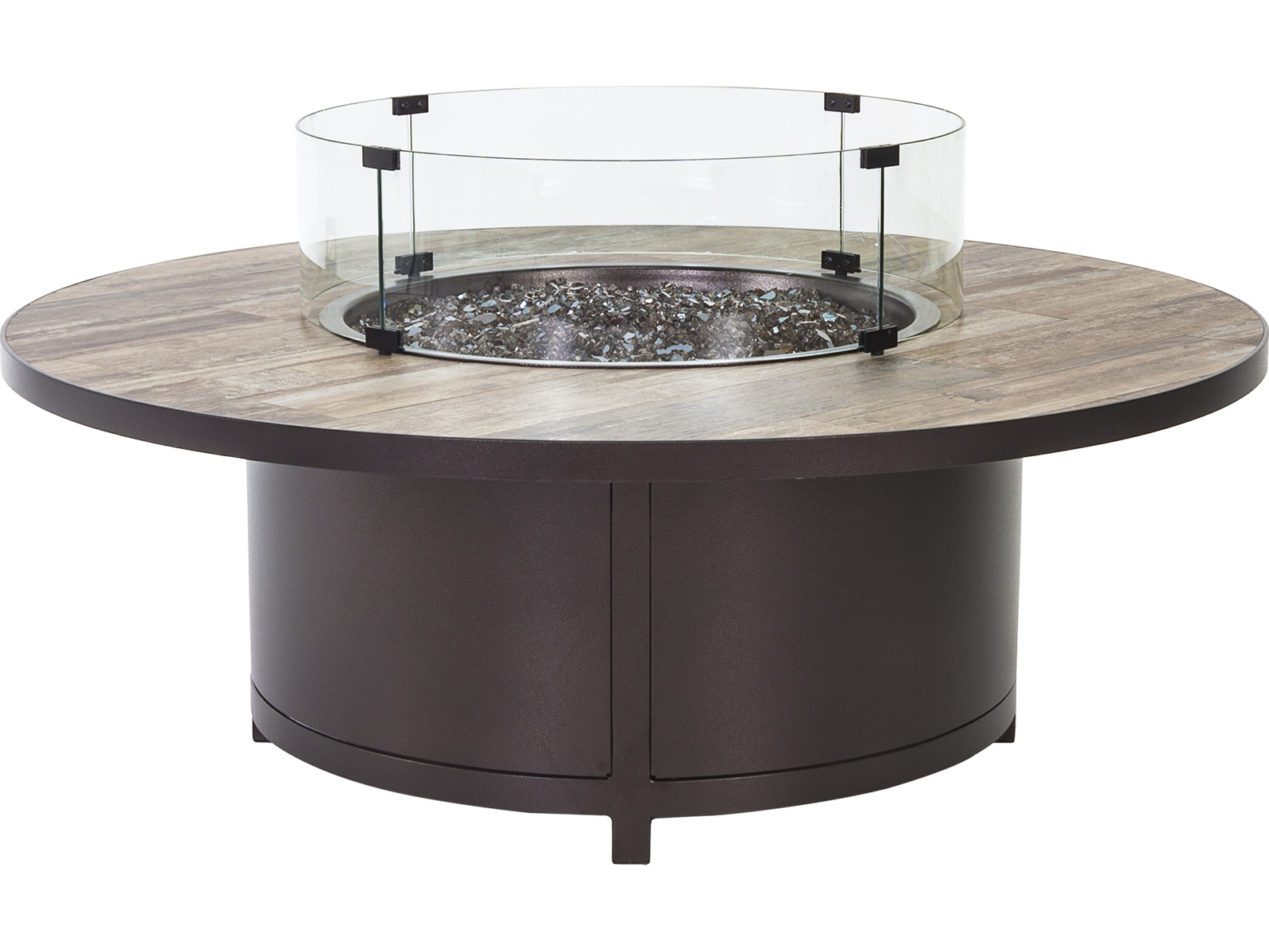 Ow Lee Pendleton Copper Canyon Wrought Iron Capri 54 Wide Round Ow Lee Pendleton Copper Canyon Wrought Iron Capri 54 Wide Round Occasional Height Fire Pit W Ith Glass Guard Owpd511254rdo
