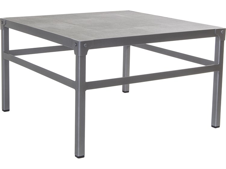 Ow Lee Pendleton Coastal Grey Steel Creighton 30 Wide Square Coffee Table