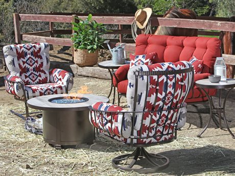 Ow Lee Pendleton Mini Monterra Copper Canyon Wrought Iron Fire Pit Ow Lee Pendleton Mini Monterra Copper Canyon Wrought Iron Fire Pit Lounge Set