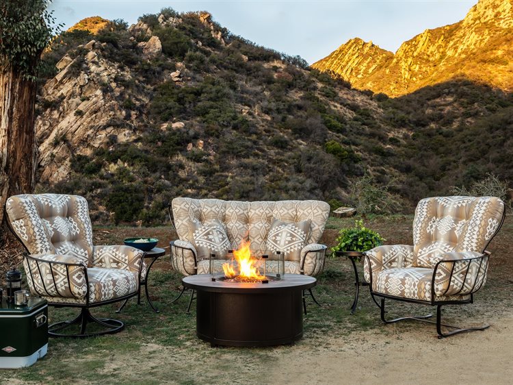 Ow Lee Pendleton Monterra Copper Canyon Wrought Iron Fire Pit Lounge Ow Lee Pendleton Monterra Copper Canyon Wrought Iron Fire Pit Lounge Set
