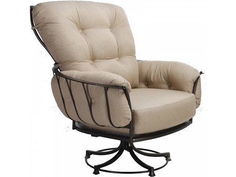 OW Lee Quick Ship Monterra Wrought Iron Swivel Rocker Lounge Chair