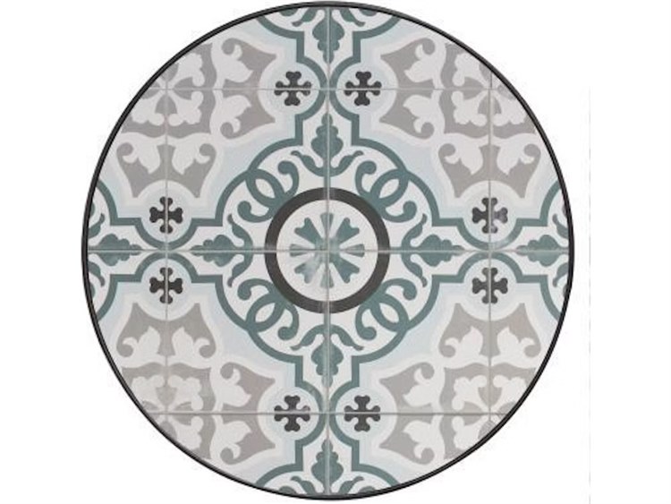OW Lee Valencia Porcelain Round Table Top with Aluminum Rim