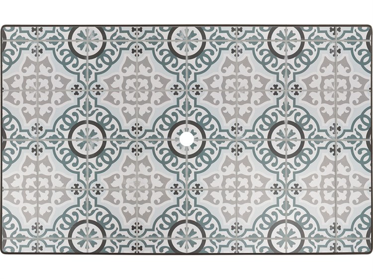 OW Lee Valencia Porcelain Rectangular Table Top with Umbrella Hole