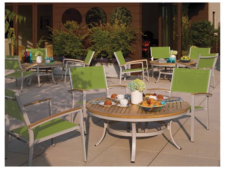 Oxford Garden Travira Aluminum Flint 5 Piece Lounge Set with Go Green Slings