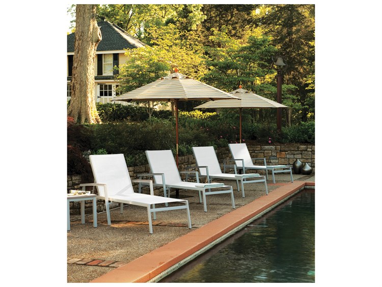 Oxford Garden Travira Aluminum Flint 8 Piece Outdoor Lounge Set with Natural Slings
