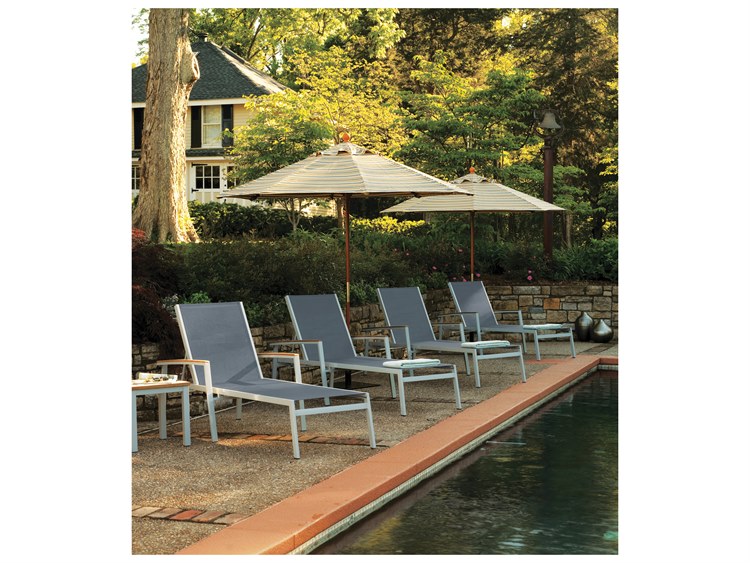Oxford Garden Travira Aluminum Flint 8 Piece Patio Lounge Set with Titanium Slings