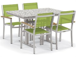 Oxford Garden Travira Aluminum Flint 5 Piece Bistro Set with