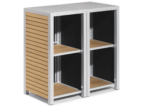 Oxford Garden Travira 2 Piece Modular Valet Shelves Storage Rack Bases Set